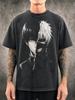 Tokyo Ghoul Ken Kaneki Split Portrait Graphic Tee | Heavyweight Oversized Mineral Washed Cotton Shirt