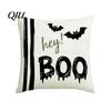 Washable Decorative Pillow Covers Halloween Ghost Cushion Cover, Spooky Skull Throw 18x18 Cases Inch Case for Living Room Sofa Couch Decor Farmhouse