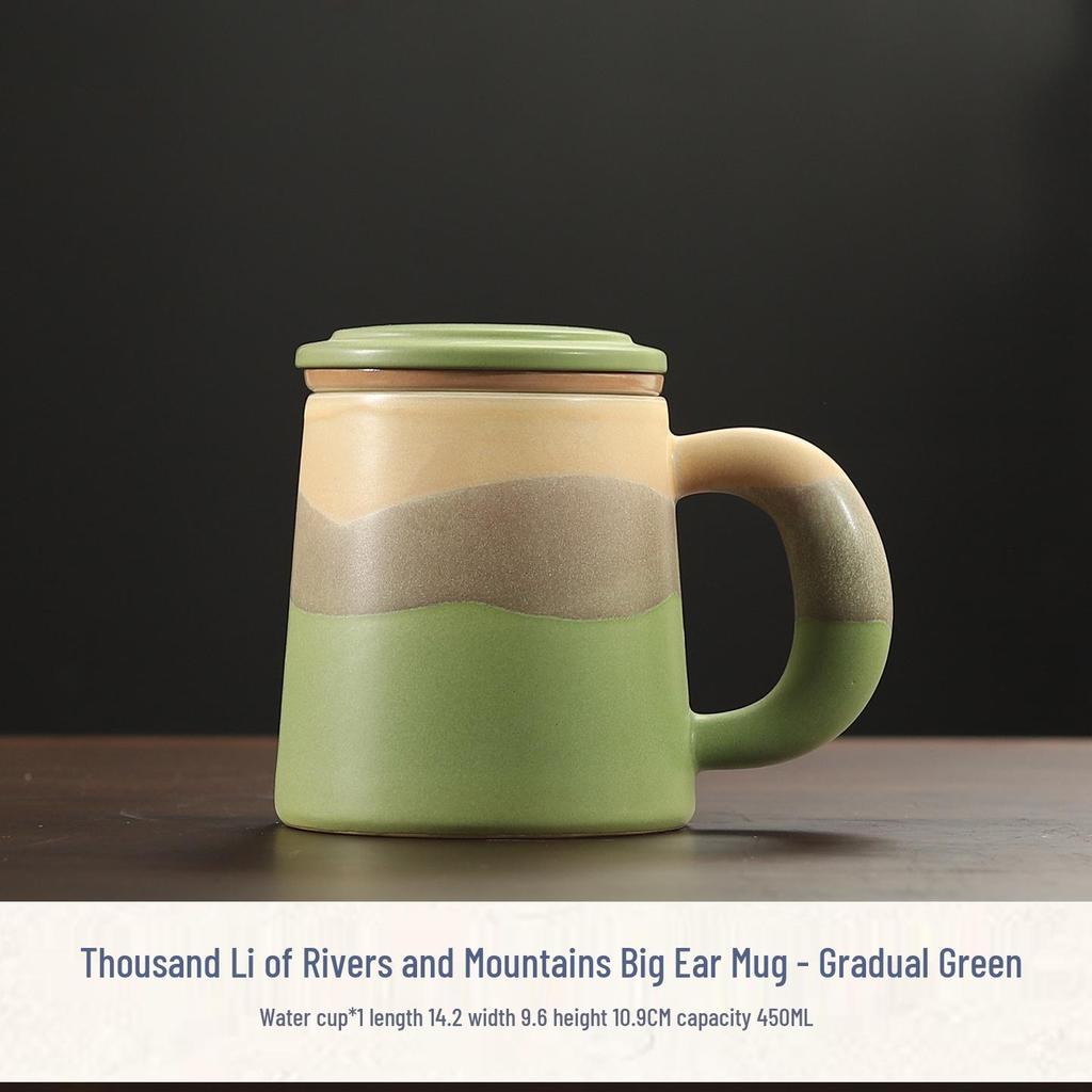 High-Value Ceramic Mug with Tea and Water Separation, Lid, and Filter - Perfect Souvenir or Gift for Annual Meetings