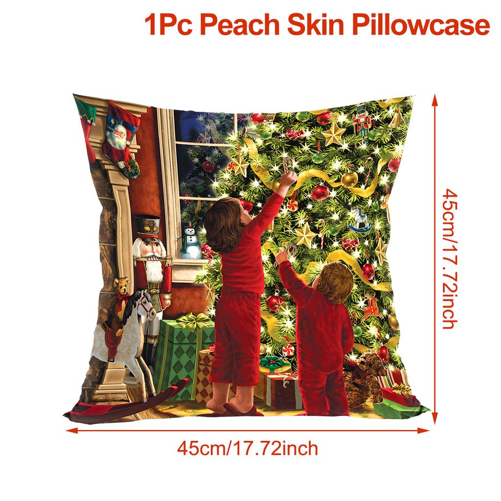 Christmas Santa Cushion Cover Pillowcase Merry Christmas Decor For Home 2025 Navidad Natal Cristmas Xmas Gift Happy NewYear 2025