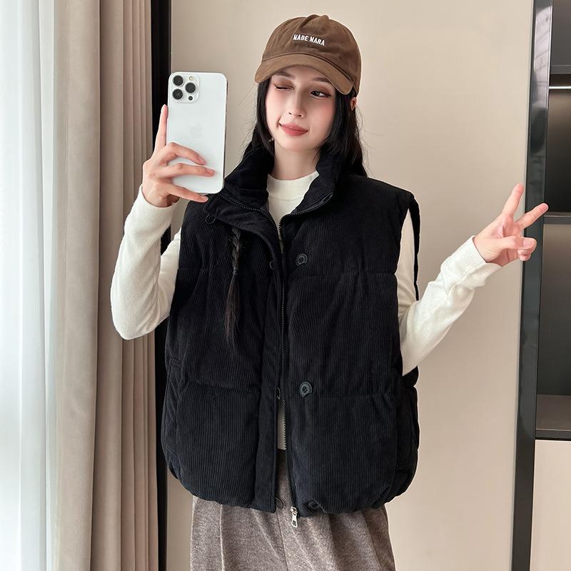 Corduroy Vest Women's Autumn and Winter New Short Loose Versatile Vest Fashion Vest Jacket Tide