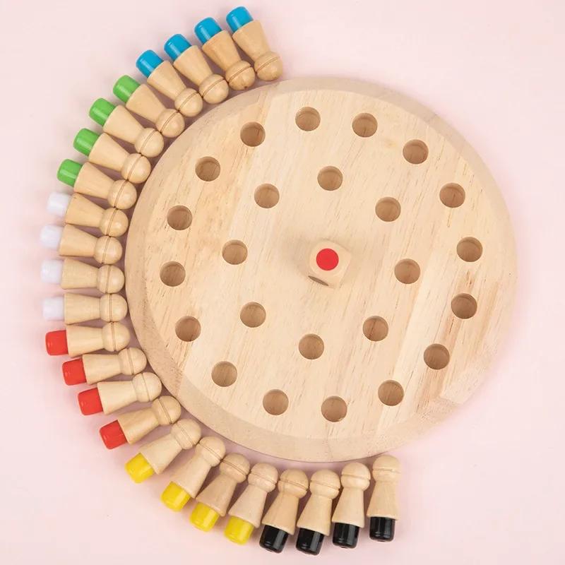 

Wooden Chessboard Color Memory Chess Game Memory Concentration Training Wooden CHILDREN S Early Education Educational Toys