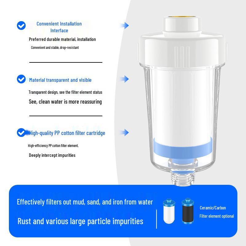 Musluklar, Duşlar, Tuvaletler ve Çamaşır Makineleri için Çok Amaçlı Su Arıtıcı ve Ön Filtre