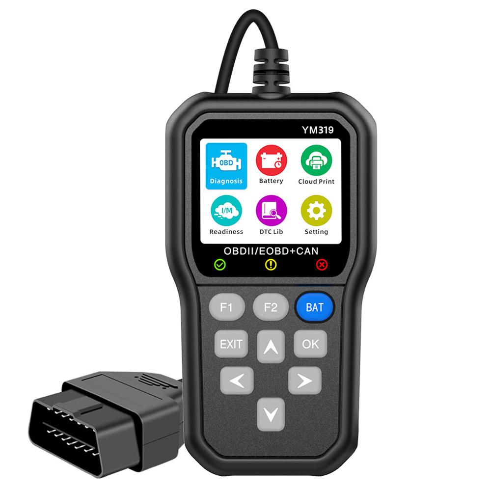 Daudzvalodu OBD2 kodu lasītājs Darbs visām automašīnām YM119 Automašīnu diagnostikas rīks Notīrīt/dzēst kodus OBDII skeneris