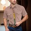Men'S Fashionable Lapel And Shoulder Length Short Sleeved Casual Top