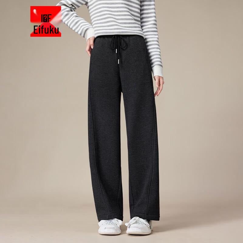 IEF Women s Winter Wool Blend Wide-Leg Trousers L