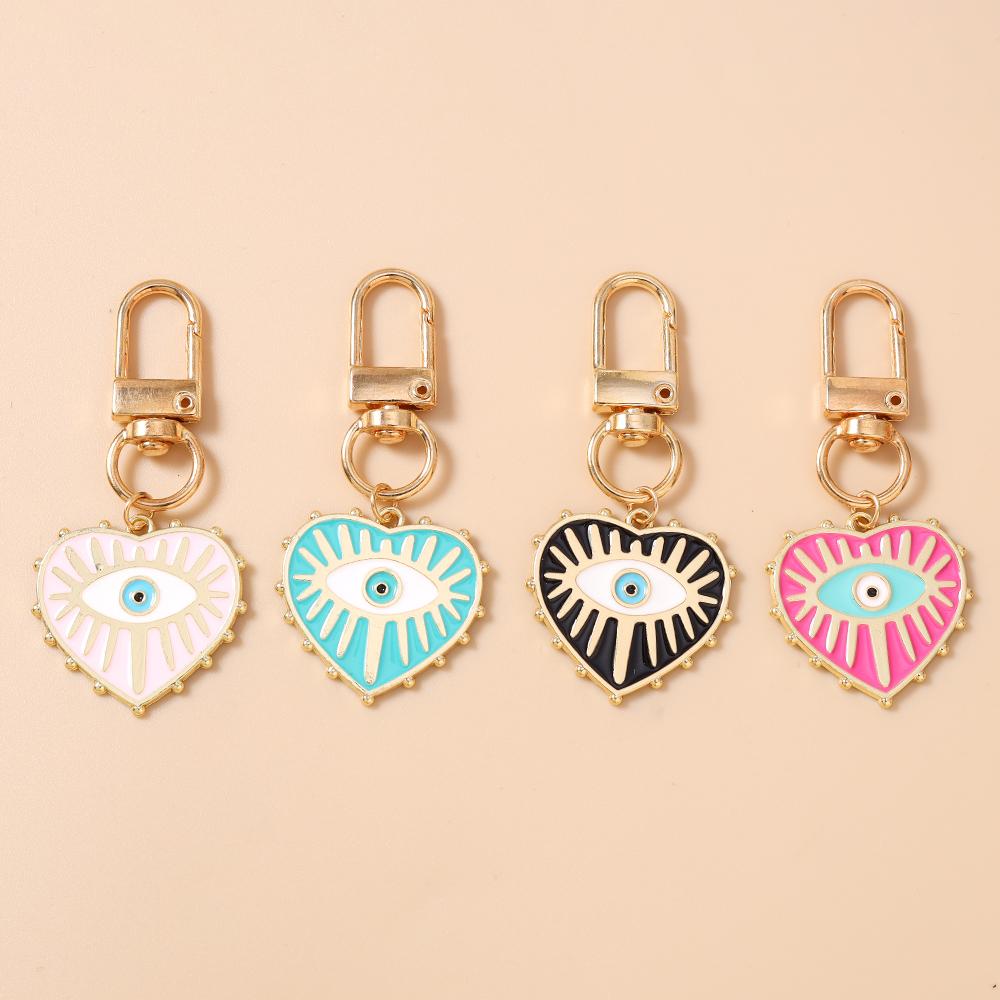 New Enamel Eyes Key Chain Women Girls Key Ring Pendants for Handbag Decor DIY Key Holder Jewelry Gift