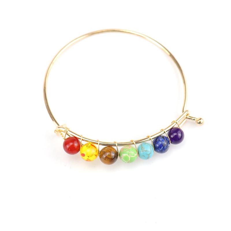 Hand Wound Natural Stone Colorful Stone Bracelet Bracelet B34