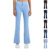 Women's Denim Yoga Flared Pants Women's High Elastic Belly-Lifting Hip-Lifting Pocket Sports Fitness Casual Pants