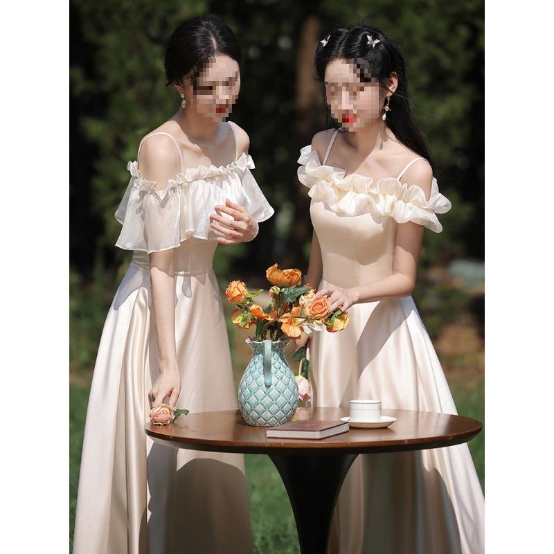 2025 Summer Satin Bridesmaid Gown - Elegant Simple Style