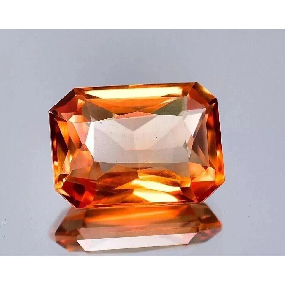Emerald Cut Natural Padparadscha Sapphire 24-26 Ct Beautiful Certified Gemstone