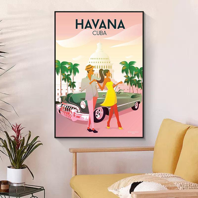 Travel City Poster Finland Vietnam Oslo Nice Canvas Painting Cartoon Nordic Wall Art For Modern Living Room Home Decoration
