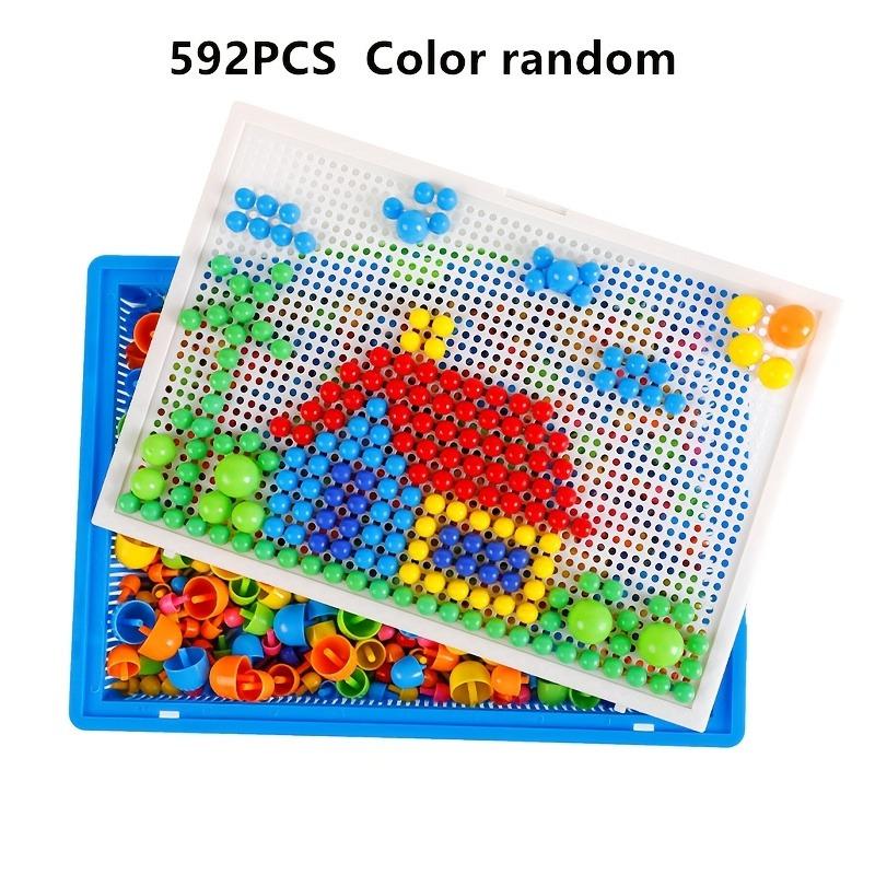 Non-Toxic Pegboard Set Educational Stem Toy Creative Diy Building Blocks With Colorful Beads And Rubber Stoppers Interactive Puzzle