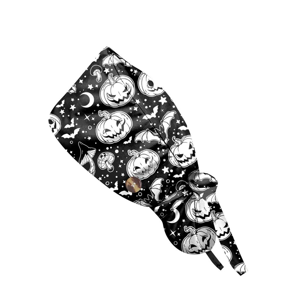 Nurse Halloween Surgical Cap Doctor Hat Baotou Caps Sweat-absorbent Towel Buckle Printing Pure Cotton Fashion Hats For Women Men