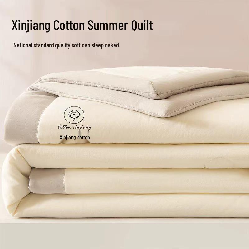 Xinjiang Cotton Summer Quilt: Lightweight, Machine-Washable, Thin Comforter for Dorms and Double Beds