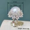Huitan Exquisite Blumenfassung Imitation Perlenringe für Damen Romantische Braut Hochzeitsringe Temperament Elegante Damen Schmuckstücke