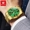 OLEVS 2932 Luxury Original Business Men's Watch 24 Hour Moon Phase Chronograph Waterproof Calendar Quartz Watch for Man