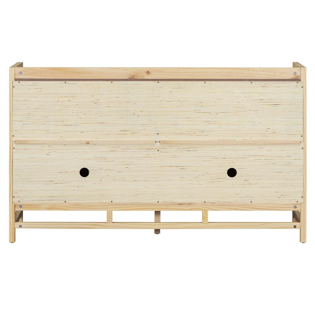 Storage Cabinets Wooden Floor Cabinet With 4 Rattan Doors Accent Sideboard Buffet Cabinet Furniture Home For Living Room Bedroom