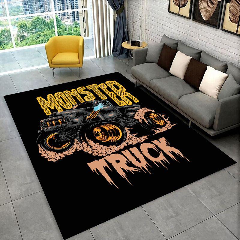 Cartoon Monster Truck Monster Jam Non-Slip Area Rug for Living Room,Bedroom,Playroom,Carpet Floor Mat Home Decor Rug Room