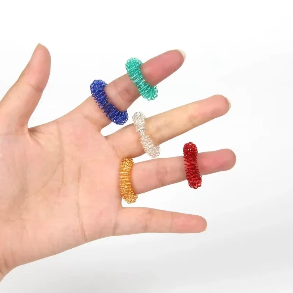 5/10/20Pcs Acupressure Rings Spiky Sensory Finger Rings Set For Teens Adults Stress Reducer Massager Stress Relief Fidget Toys