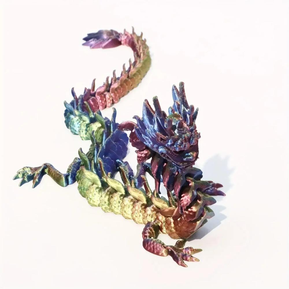 3D Geprint Gewrichts Draak Figuur Kristal Flexibel Draak Ornament Huis Kantoor Bureau Decor Ambacht Kerst Vakantie Cadeau