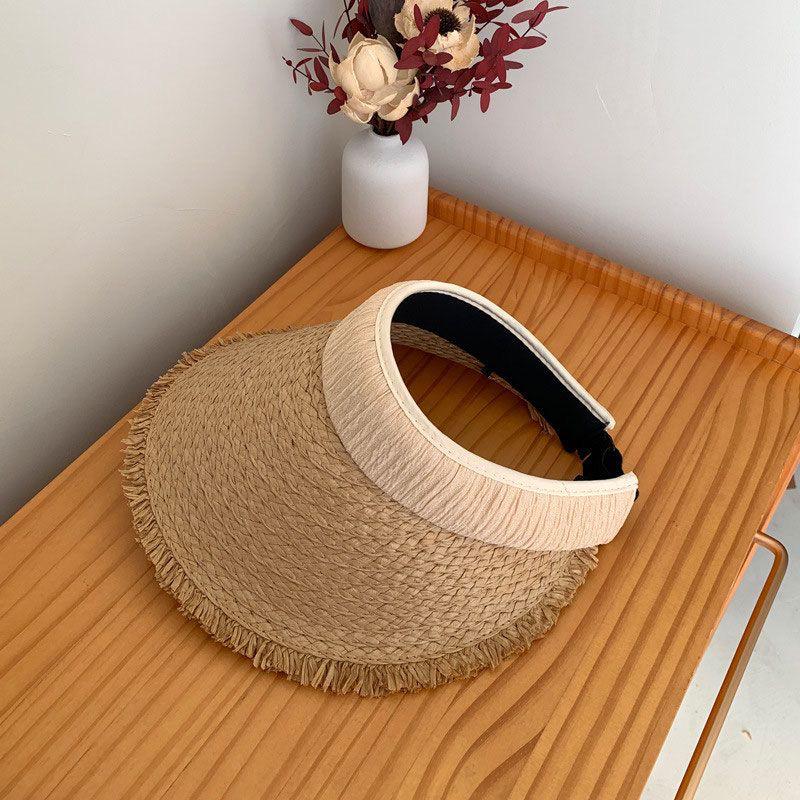 Ultraviolet Protection Wide Brim Sun Visor Hat for Summer Beach and Travel.