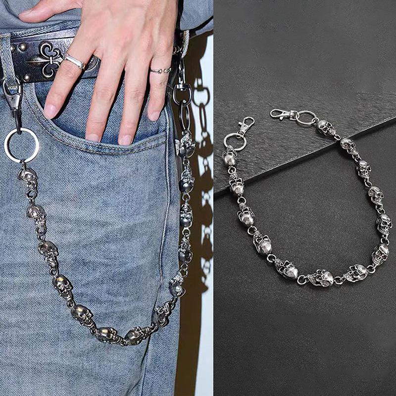 Vintage Goth Punk Ciężki Łańcuch na Pas Męski Portfel Łańcuch Czaszka Dla Mężczyzn Kobiet Rockowe Akcesoria Mody