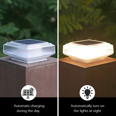 Luz solar externa para poste, luz moderna para pilar solar, lâmpada LED para cerca, deck, coluna, iluminação à prova d'água para paisagem, jardim, pátio, varanda, quintal, decoração