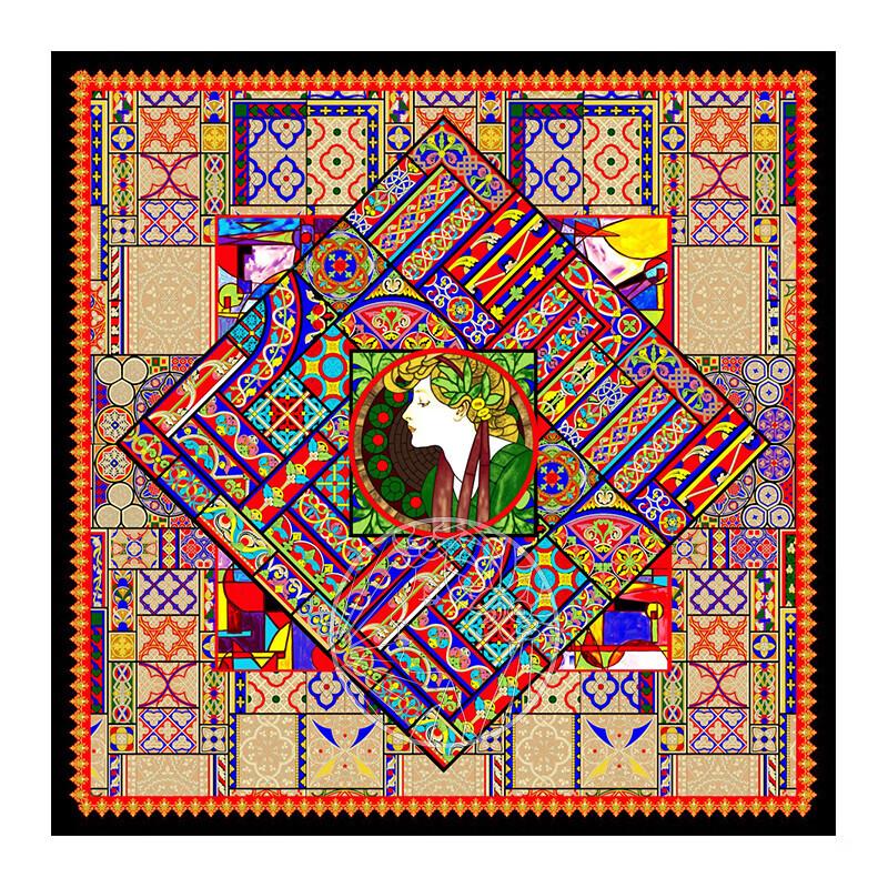 ITARORA Aurora Kiss of Dawn Silk Scarf & Brooch Set