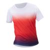 Herren Multi-Color Farbverlauf Atmungsaktiv Kurzarm Bequem Rundhals Sport Laufen T-Shirt Modisches Jugend Top