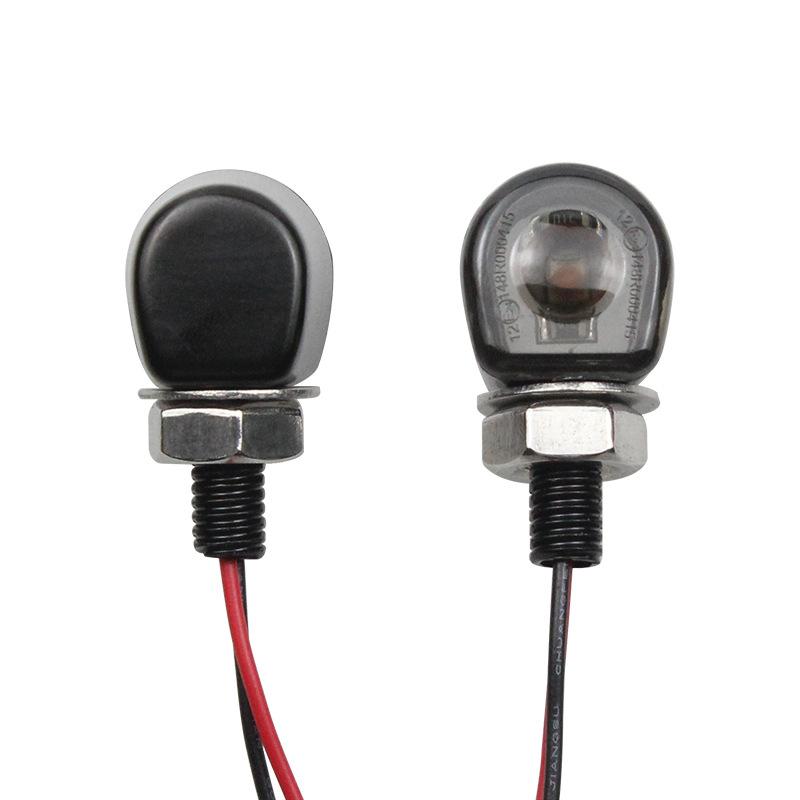 

1 шт. аксесуари для мотоциклів металеві ретро мотоцикл модифікований світлодіодний міні-індикатор рульового керування 12V срібний