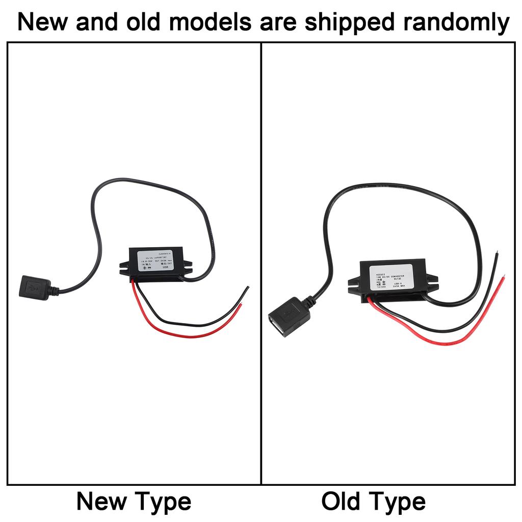 1pc DC-DC Buck Adapter 12V/24V To USB 5V 3A Converter Regulator Cable Wires