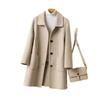 Women's Mid-Length Woolen Coat, Autumn/Winter 2025, Korean Style, Loose Fit, Plus Size, Slimming, Age-Reducing.