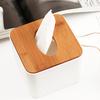 Home Kitchen Round/Square Wooden Tissue Box Case Napkin Holder Home Organizer Office Table Accessories Napkin Tray