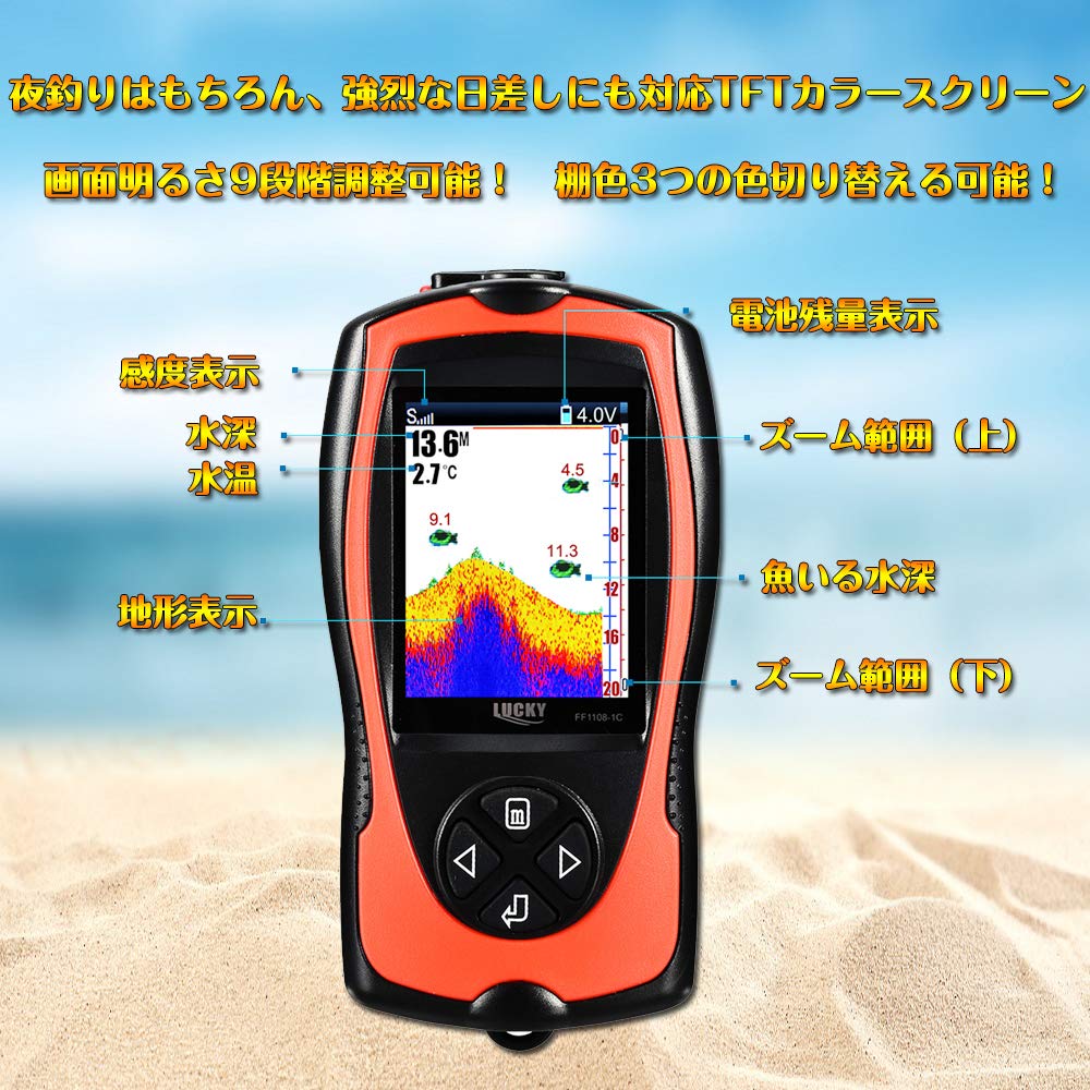 LUCKYLAKER Portable Fish Bass Fish Smelt Fish Finder Finder, Finder,