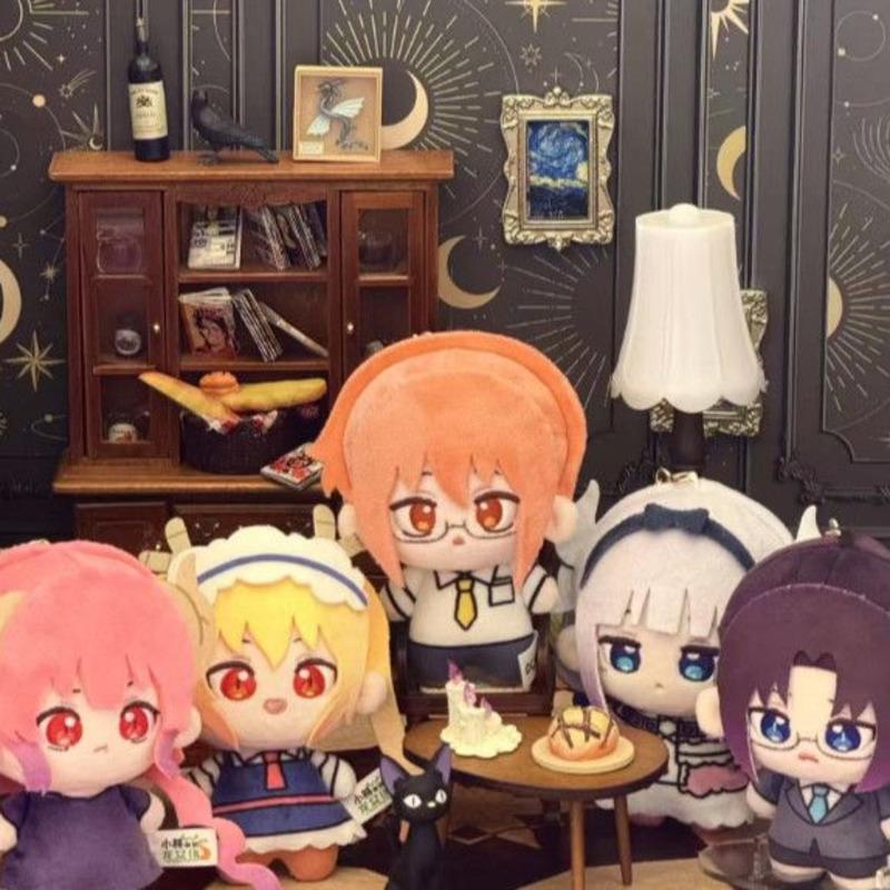 Miss Kobayashi'S Dragon Maid 10cm Plush Dolls Kobayashi Tohru Kanna Plush Pendant Keychain Collectible Backpack Decor Xmas Gifts