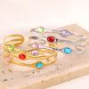 European and American Fashion Women's Natural Zircon Multi-layer Opening C-shaped Wide Version Bracelet