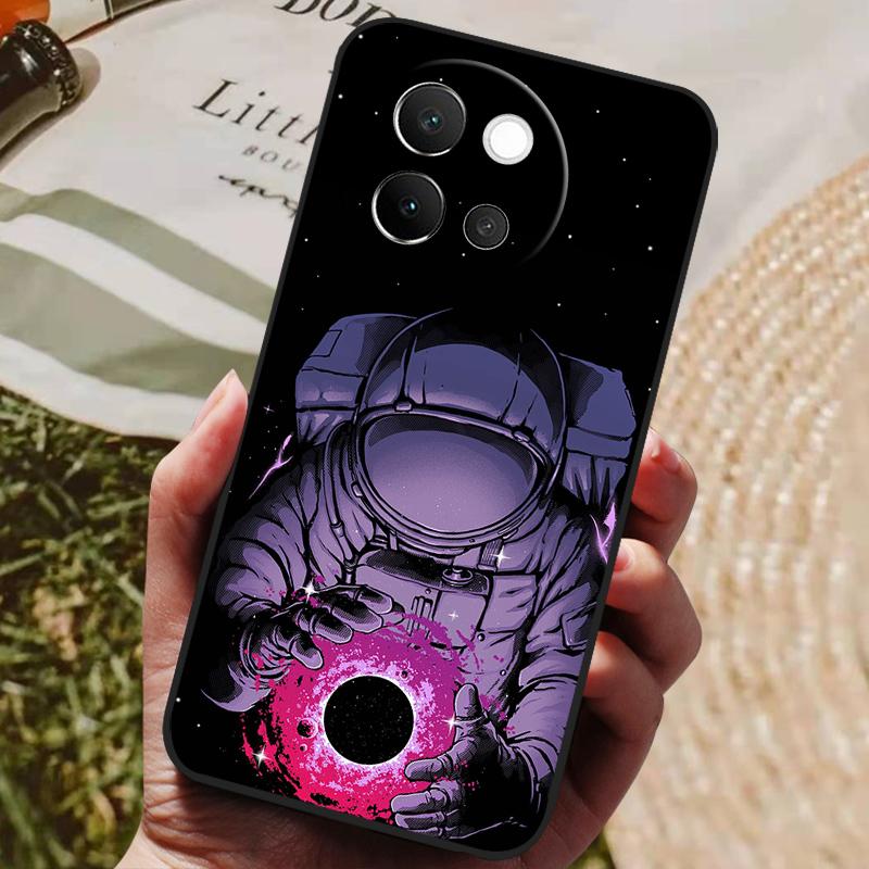 For VIVO V40 Lite 5G Case Soft Silicone Cover Black Bumper TPU For Vivo V40 Lite 5G Phone Cases V40Lite Shockproof Back Covers