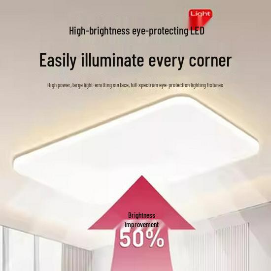 Ultra-Thin Cream Ceiling Light - Full Spectrum Eye Protection for Living Room