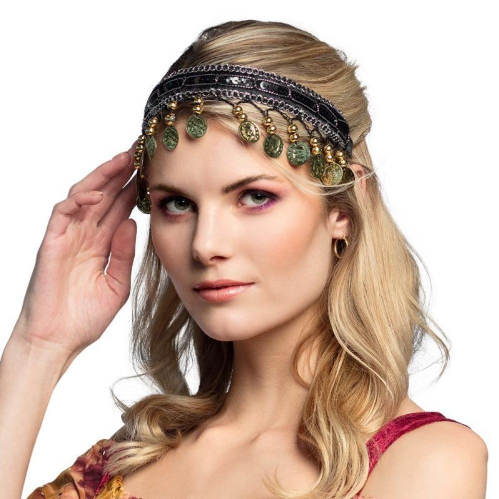 

Ethnic Head Chain Multicolored Headband Fashion Headpiece Girls чёрный