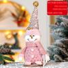 Pink Santa Claus Telescopic Doll Window Scene Christmas Decoration Xmas Ornament Knitted Elk Doll