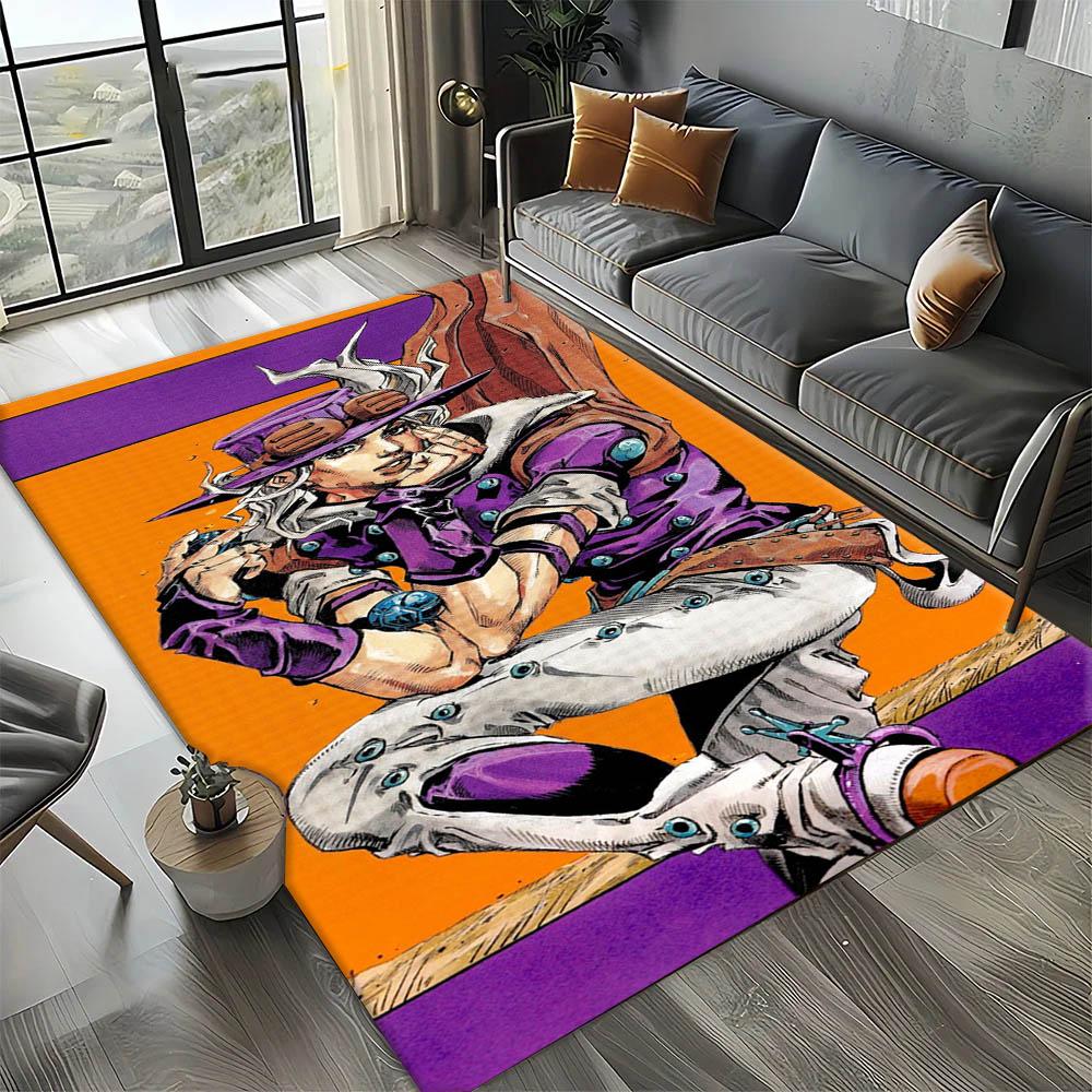 Cartoon J-JoJo B-Bizarre Anime Adventure Carpet Rug Art for Room Decor Home Bedroom Sofa Gift Kids Area Rug Non-slip Floor Mat
