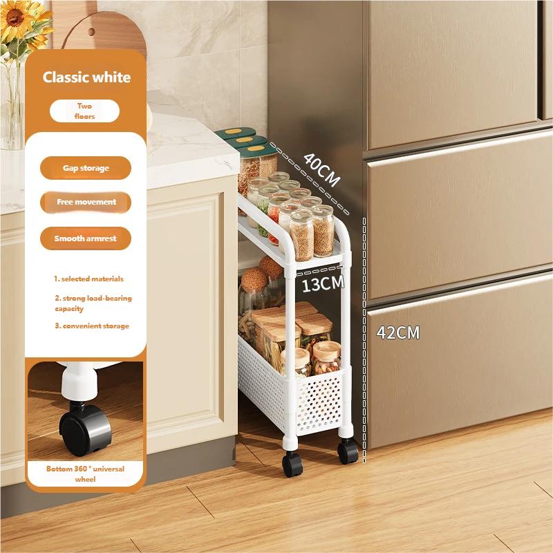 Mehrzweck-Lagerregal mit Rädern, bewegliches mehrschichtiges Regal für Küche, Bad, Heimorganisation, Snacks, Obst, Gemüse, Organizer-Einheit