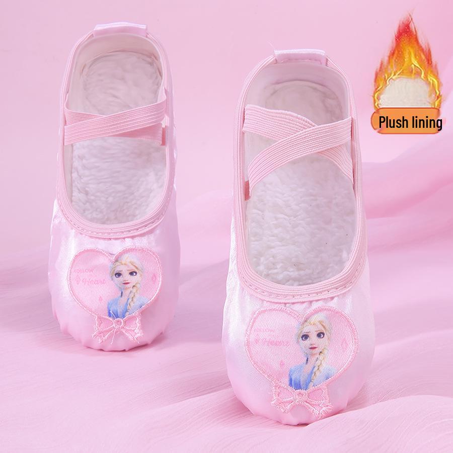 Velvet-Lined Winter Ballet Cat Paw Shoes for Kids - Cozy Dance Footwear