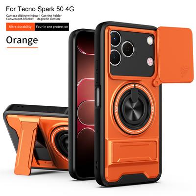 For Tecno Spark 50 Case Tecno Spark 50 4G Cover Magsafe Magnetic Fold Holder Military Armor Camera Protection Cover