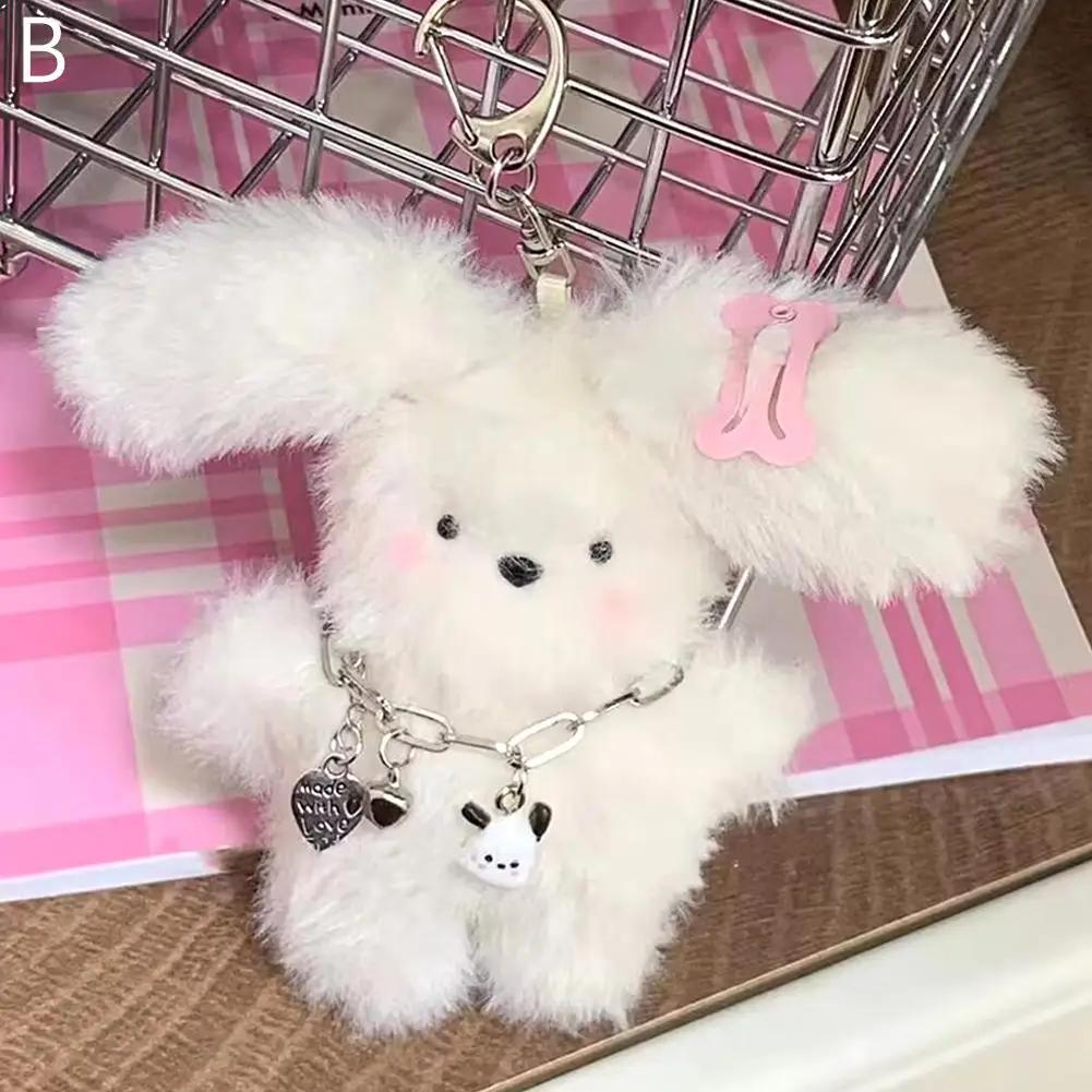 Plush Toys Doll Keychain Kawaii Pochacco Anime Pendant Cute Children Toy Gifts Keychains Keyring Plushie Birthday Girls