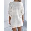 Women's Fashion Jacket Solid Color Short Sleeve Knitted Cardigan Holiday Sunscreen Shirt