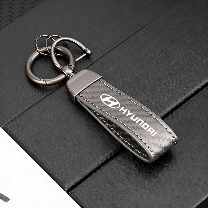 Auto Kohlefaser Leder Zinklegierung Schlüsselanhänger Mikrofaser Schlüsselanhänger für Hyundai Tucson Accent Elantra Santa fe Sonata I10 I20 I30