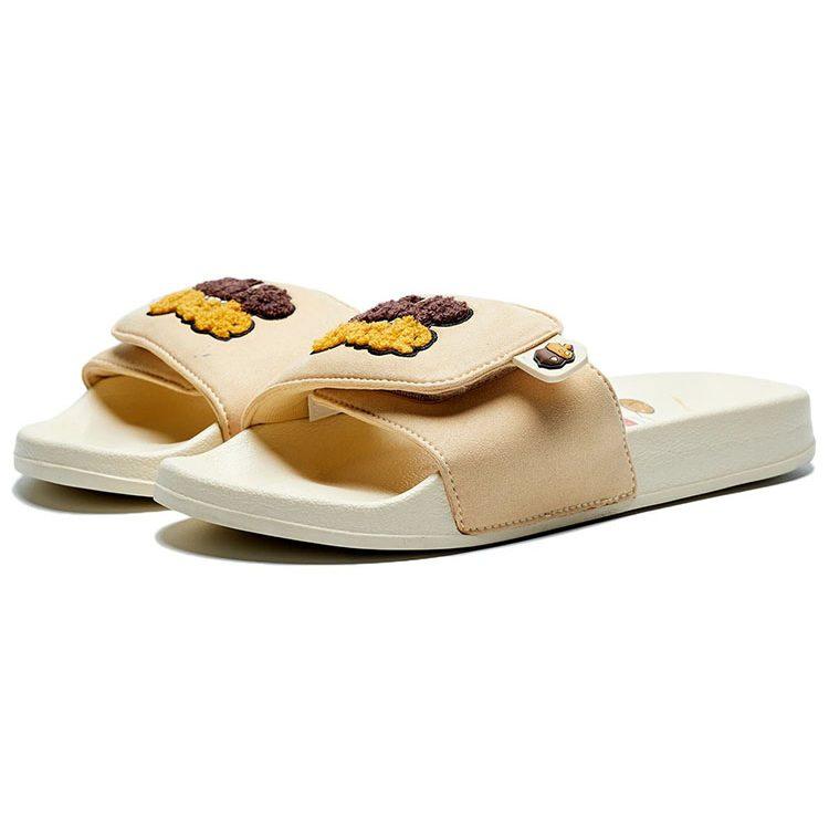 Disney X Li Ning Rubber Sole Quiet Slide Slippers Women's Straw Gold AGAS002-7