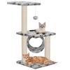 VidaXL Arbre à chat avec griffoirs en sisal 65 cm Gris Motif de pattes